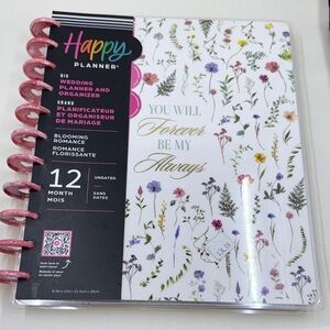 Happy Planner Floral Gold Foil Wedding Planner with Pink Discs